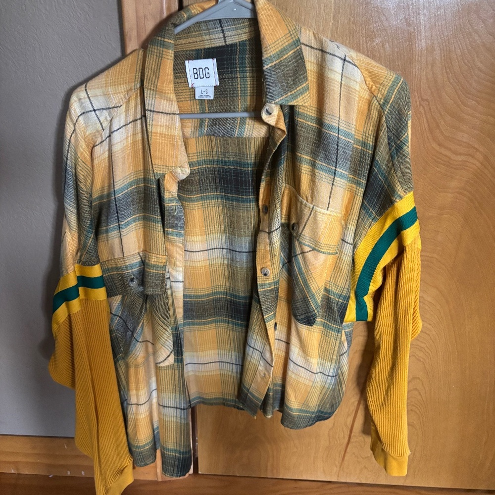 Urban Outfitters - BDG Caleb Sporty Flannel Shirt Size Large